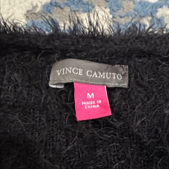 Vince Camuto Black, Gray, and White Fuzzy Sweater - Picture 6 of 7
